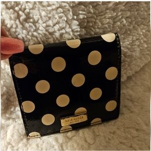 💕 Kate Spade New York Mini Black and Cream Polka Dot Wallet